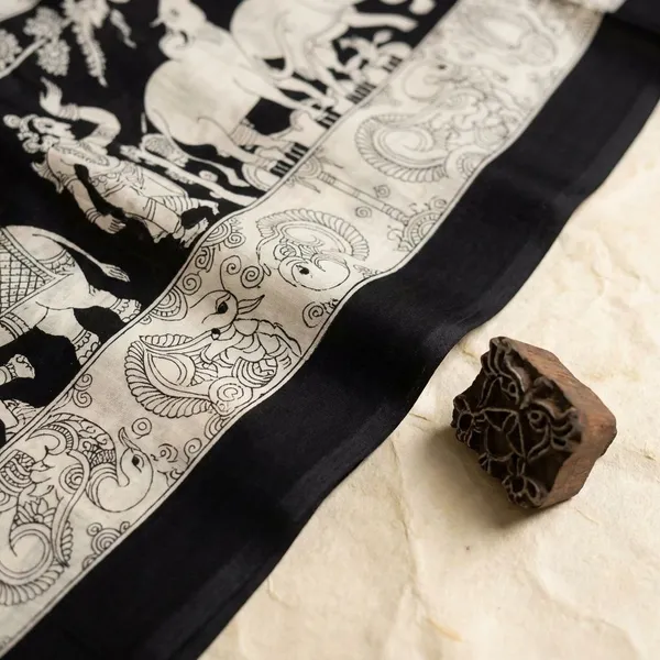 Black_Semi_Gajji_Bandhej_Printed_Sarees