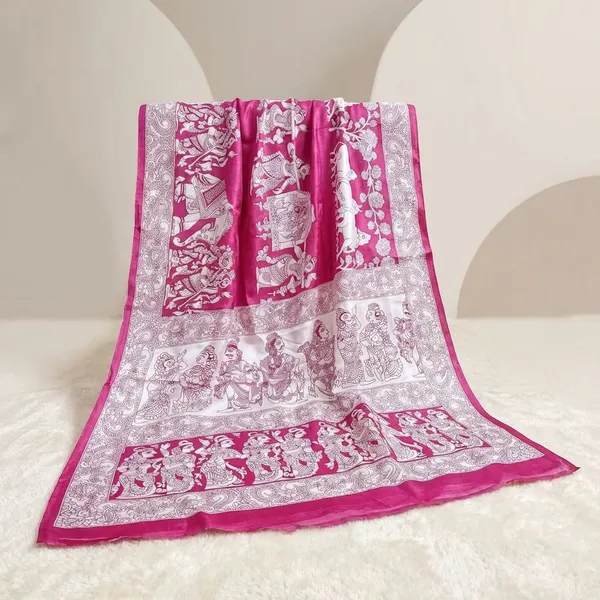 Pink_Semi_Gajji_Bandhej_Printed_Sarees