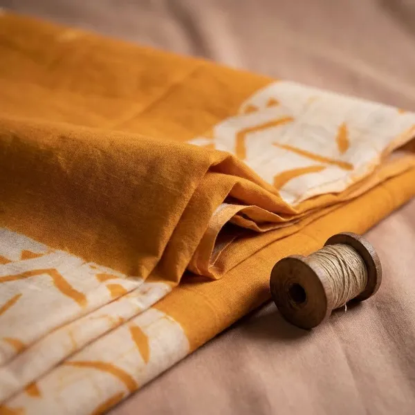 Yellow_Khadi_Cotton_With_Hand_Block_Batik_Prints
