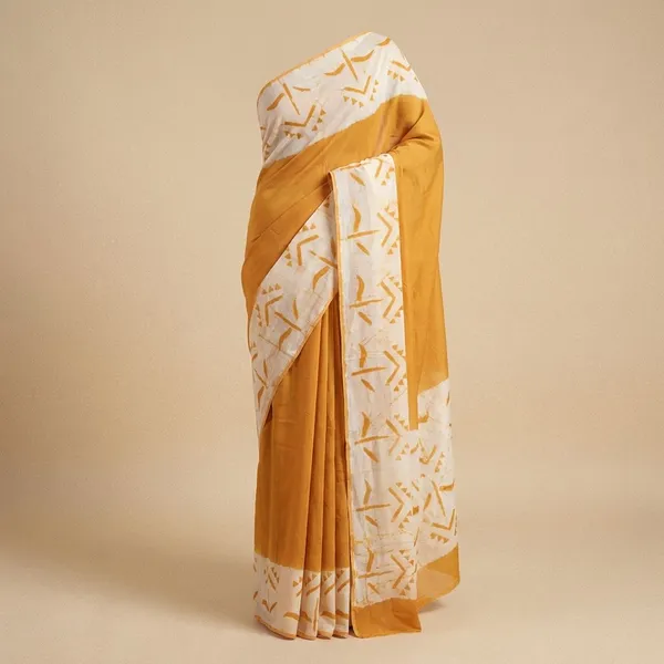 Yellow_Khadi_Cotton_With_Hand_Block_Batik_Prints