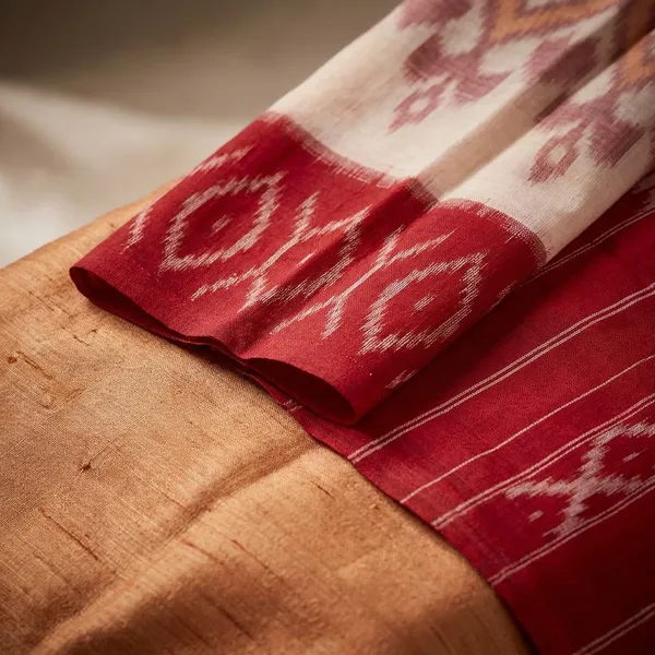 Red_Khadi_Cotton_With_Hand_Block_Batik_Prints