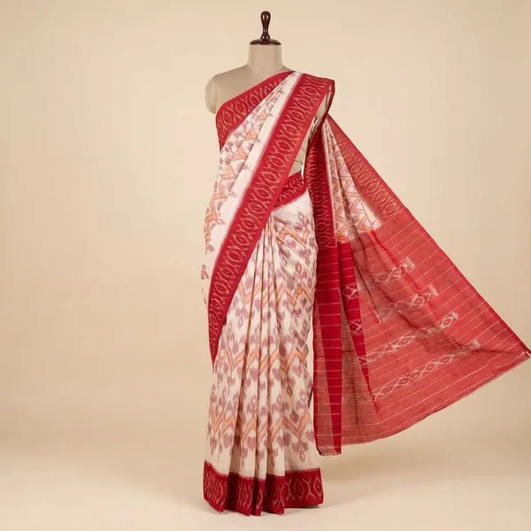 Red_Khadi_Cotton_With_Hand_Block_Batik_Prints