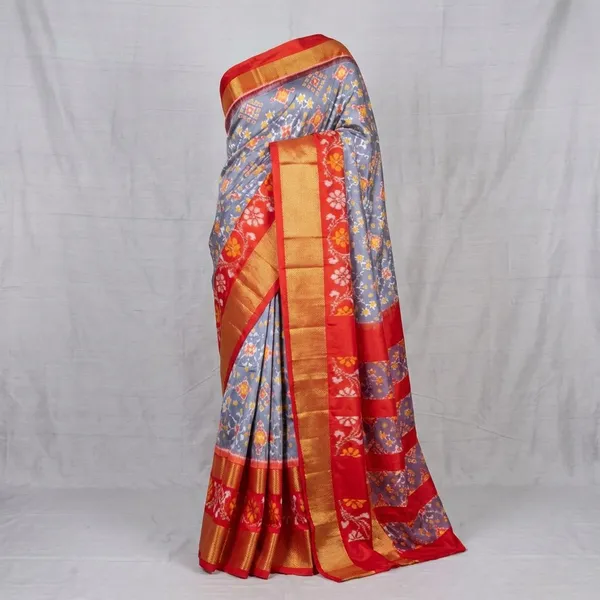 Grey_And_Orange_Designer_Printed_And_Dolla_Silk_Fabric_Sarees