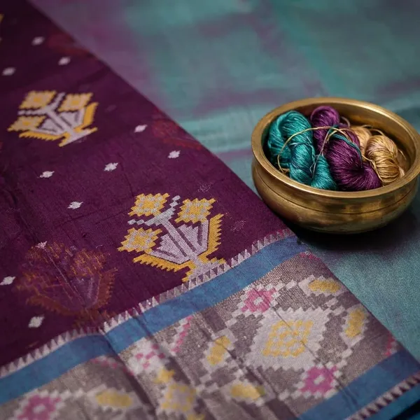Blue_And_Purple_Designer_Printed_And_Dolla_Silk_Fabric_Sarees