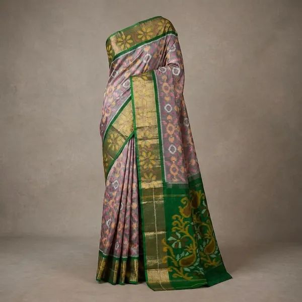 Grey_And_Green_Designer_Printed_And_Dolla_Silk_Fabric_Sarees