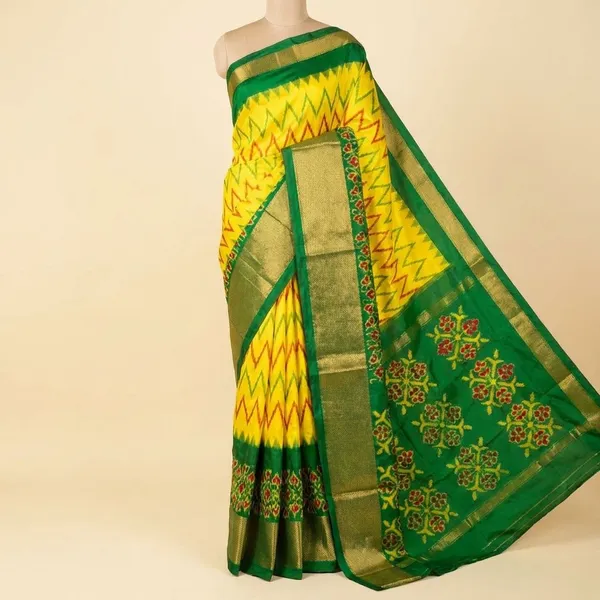 Yellow_And_Green_Designer_Printed_And_Dolla_Silk_Fabric_Sarees
