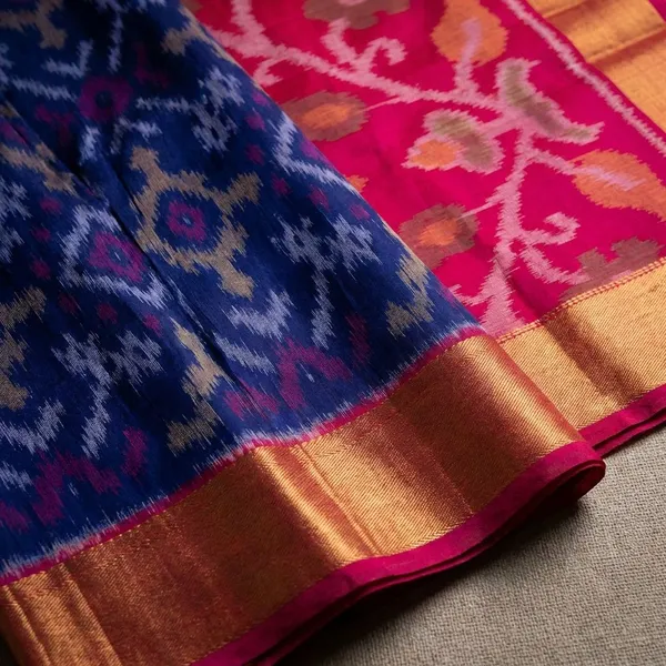 Blue_And_Orange_Designer_Printed_And_Dolla_Silk_Fabric_Sarees