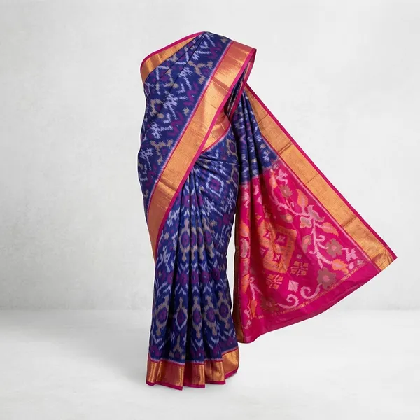 Blue_And_Orange_Designer_Printed_And_Dolla_Silk_Fabric_Sarees