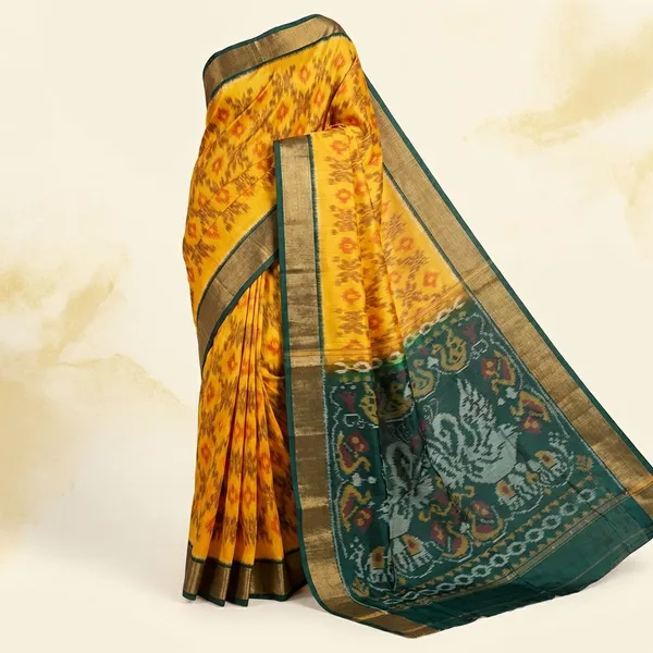 Yellow_And_Green_Designer_Printed_And_Dolla_Silk_Fabric_Sarees