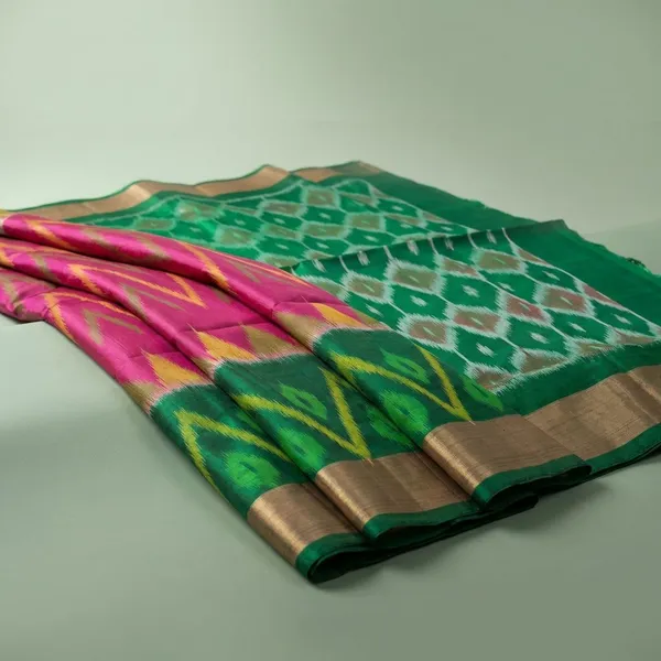 Multicolor_Green_Designer_Printed_And_Dolla_Silk_Fabric_Sarees