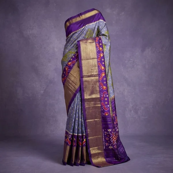 Multicolor_Purple_Ikkat_Saree_And_Dolla_Silk_Sarees