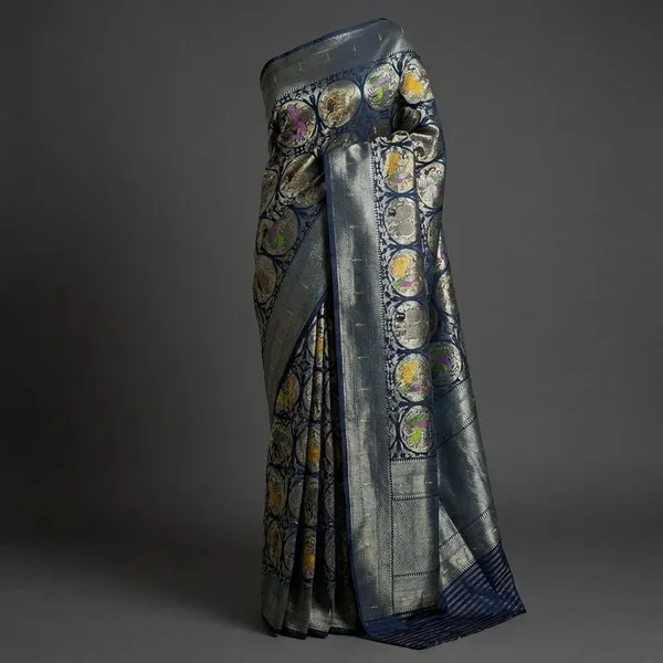Multicolor_Designer_Printed_And_Dolla_Silk_Fabric_Sarees