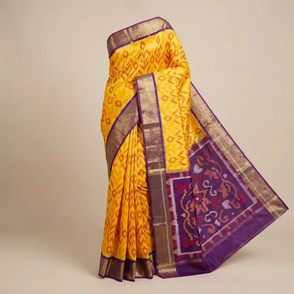 Multicolor_Twill_Ikkat_Designer_And_Dolla_Silk_Sarees