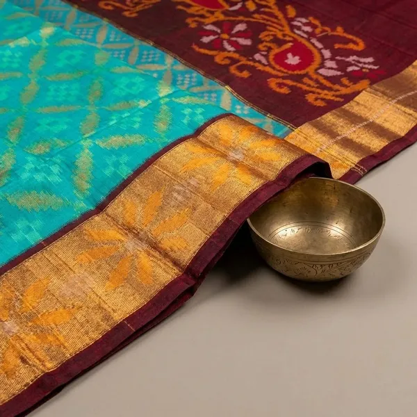 Multicolor_Twill_Ikkat_Designer_And_Dolla_Silk_Sarees