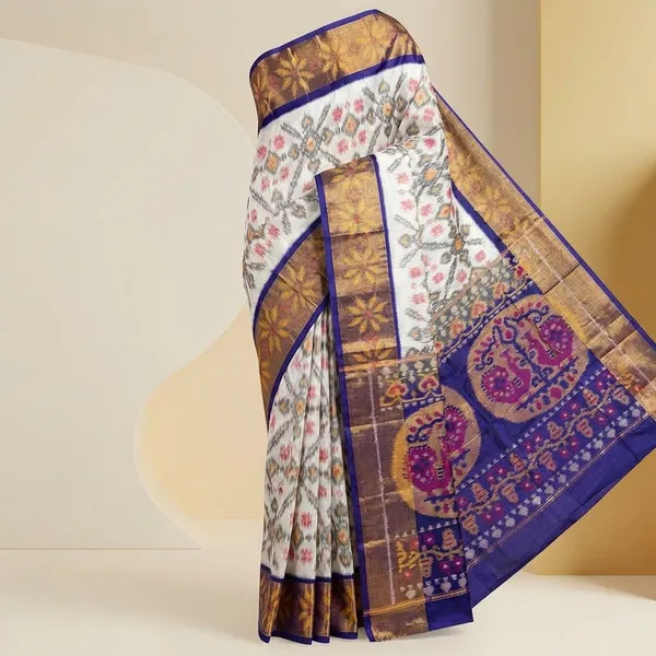 Multicolor_Twill_Ikkat_Designer_And_Dolla_Silk_Sarees