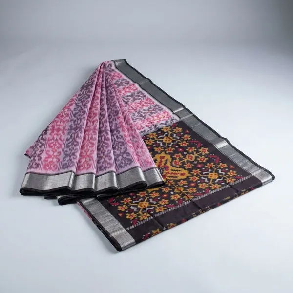 Multicolor_Twill_Ikkat_Designer_And_Dolla_Silk_Sarees