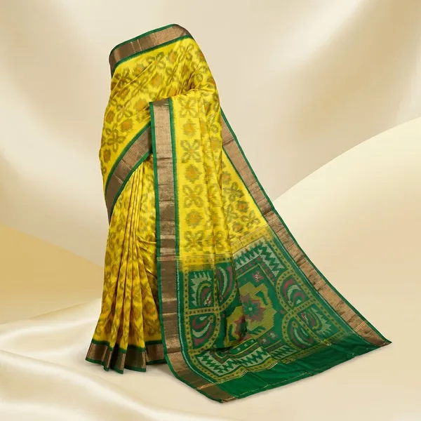 Multicolor_Twill_Ikkat_Designer_And_Dolla_Silk_Sarees