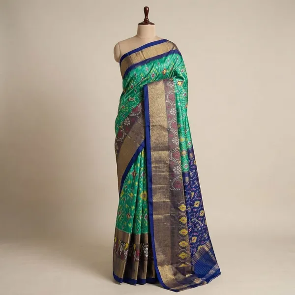 Multicolor_Designer_Ikkat_Saree