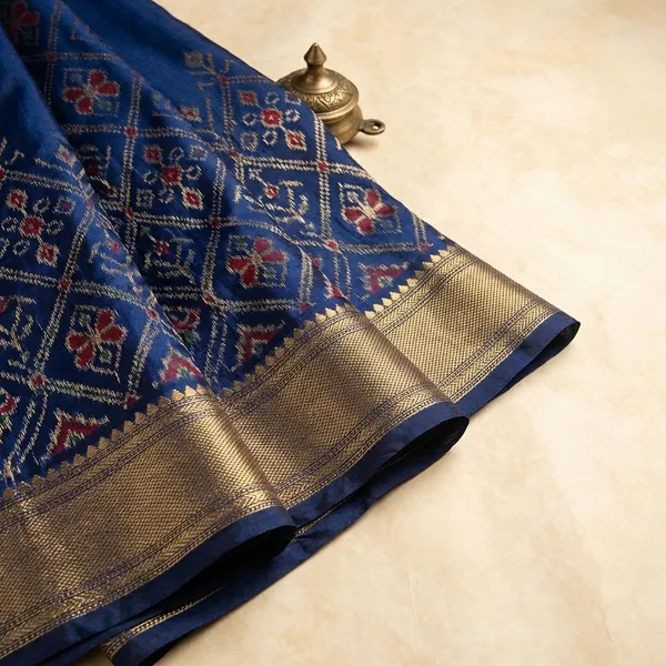 Multicolor_Blue_Designer_Ikkat_Saree