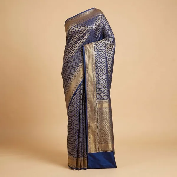 Multicolor_Blue_Designer_Ikkat_Saree