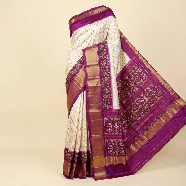 Multicolor_Purple_Designer_Ikkat_Saree