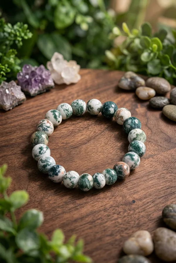 Multicolour_Tree_Agate_Natural_Stone_Bracelet_22_Beads_Signature_Bracelet_For_Growth_And_Harmony_And_Positive_Energy