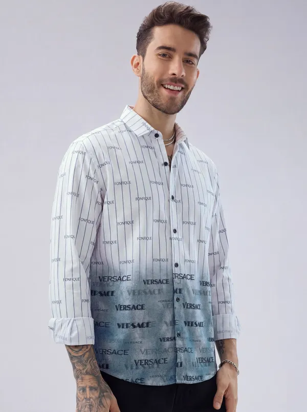 Black_And_White_Cotton_Casual_Printed_Full_Sleeve_Shirt_For_Men