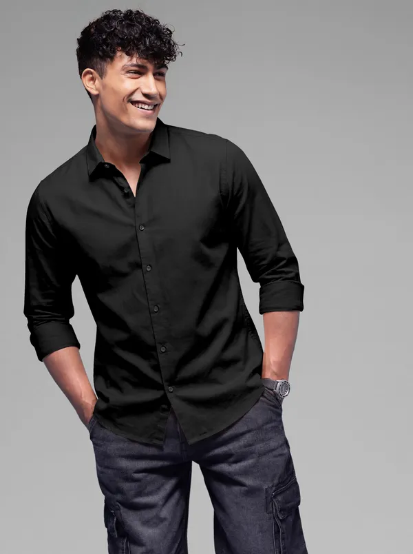 Black_Cotton_Casual_Solid_Full_Sleeve_Shirt_For_Men