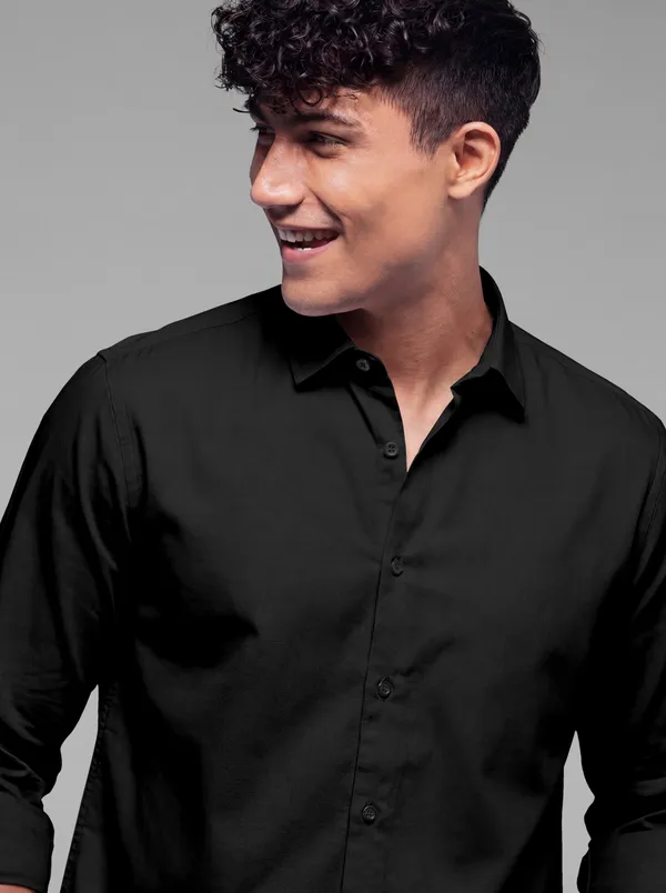 Black_Cotton_Casual_Solid_Full_Sleeve_Shirt_For_Men