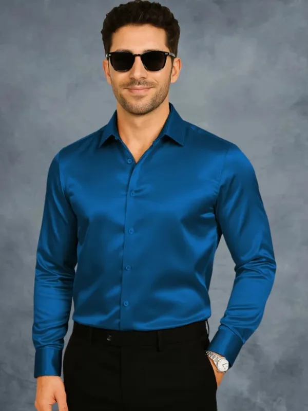 Blue_Satin_Solid_Full_Sleeve_Shirt_For_Men