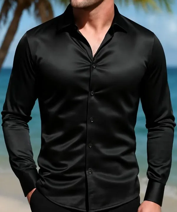 Black_Satin_Solid_Full_Sleeve_Shirt_For_Men