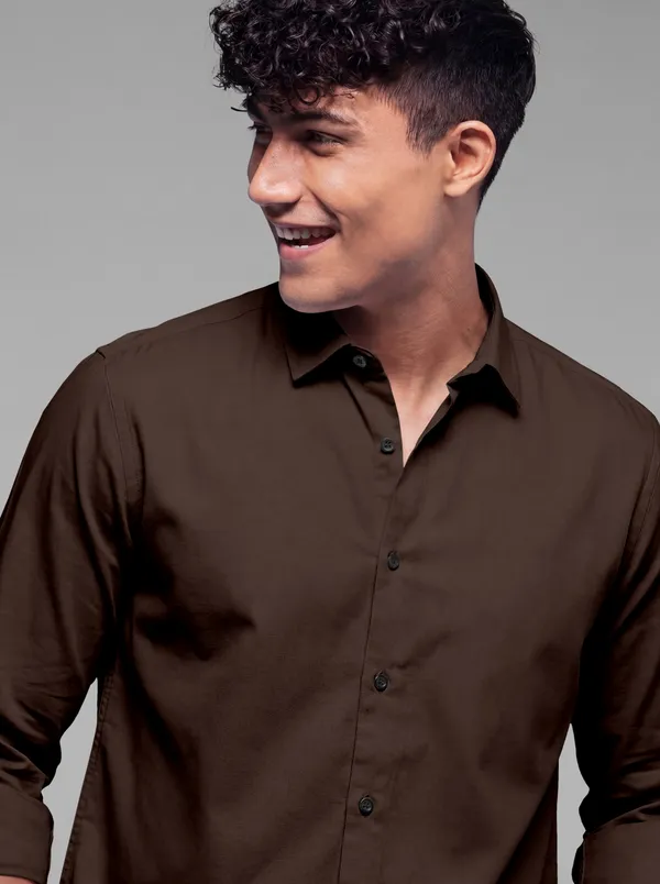 Brown_Cotton_Casual_Solid_Full_Sleeve_Shirt_For_Men