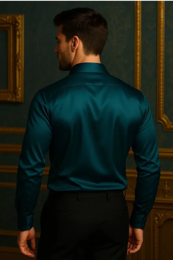 Teal_Satin_Solid_Full_Sleeve_Shirt_For_Men