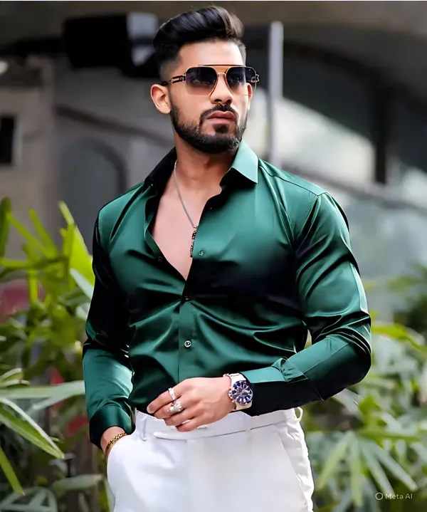 Green_Satin_Solid_Full_Sleeve_Shirt_For_Men
