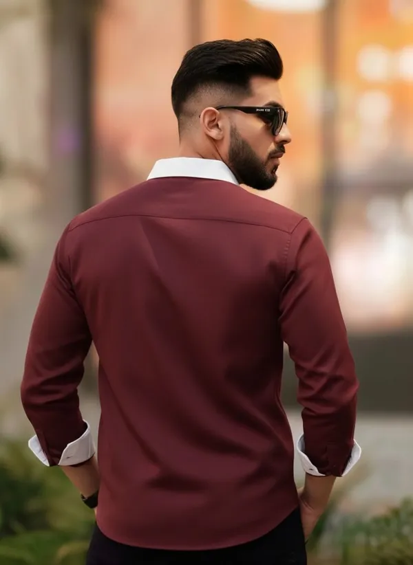 Maroon_Satin_Solid_Full_Sleeve_Shirt_For_Men
