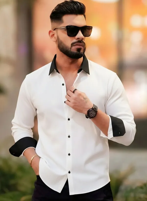 White_Satin_Solid_Full_Sleeve_Shirt_For_Men