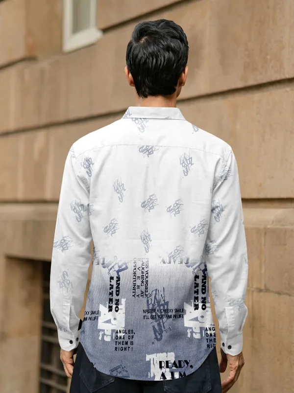 White_Cotton_Linen_Graphic_Print_Full_Sleeve_Shirt_For_Men