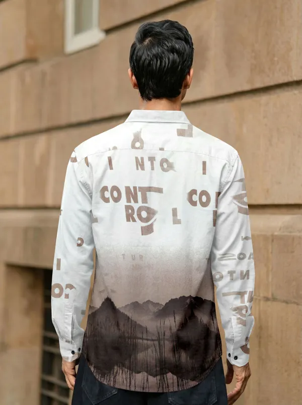 White_And_Brown_Cotton_Blend_Graphic_Print_Full_Sleeve_Shirt_For_Men