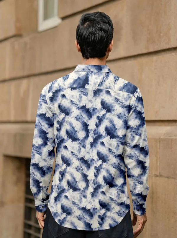 Blue_And_White_Cotton_Blend_Printed_Full_Sleeve_Shirt_For_Men