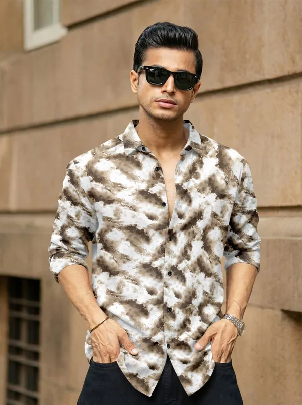 Brown_And_White_Cotton_Blend_Printed_Full_Sleeve_Shirt_For_Men
