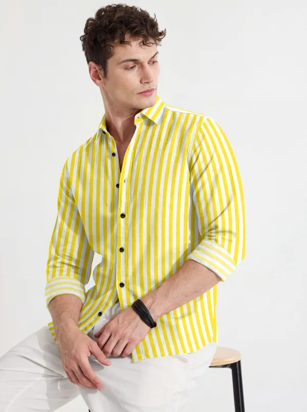 Yellow_Cotton_Blend_Striped_Full_Sleeve_Shirt_For_Men