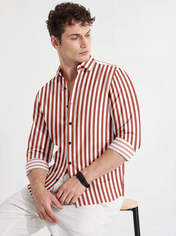 Orange_And_White_Cotton_Blend_Striped_Full_Sleeve_Shirt_For_Men