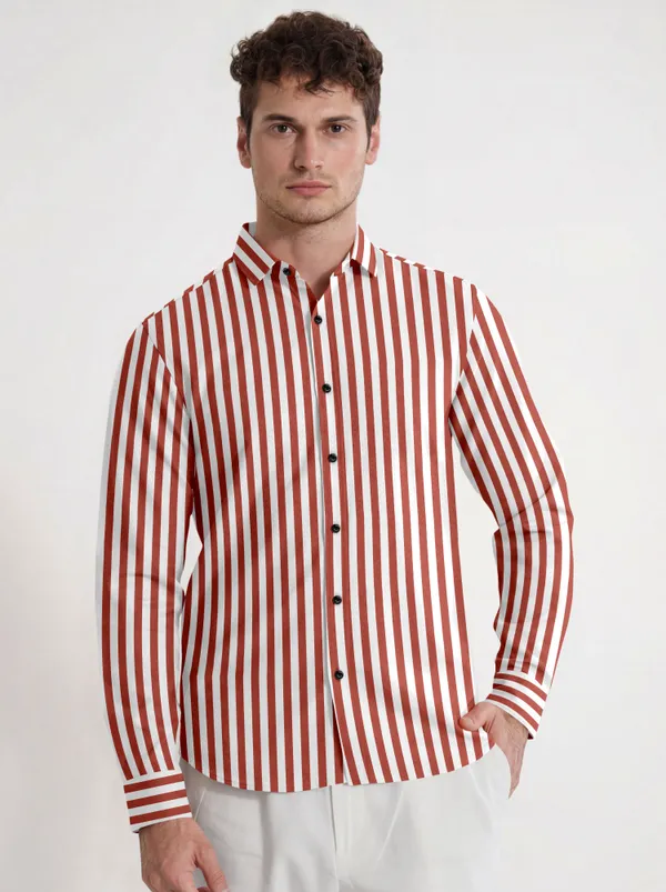 Orange_And_White_Cotton_Blend_Striped_Full_Sleeve_Shirt_For_Men