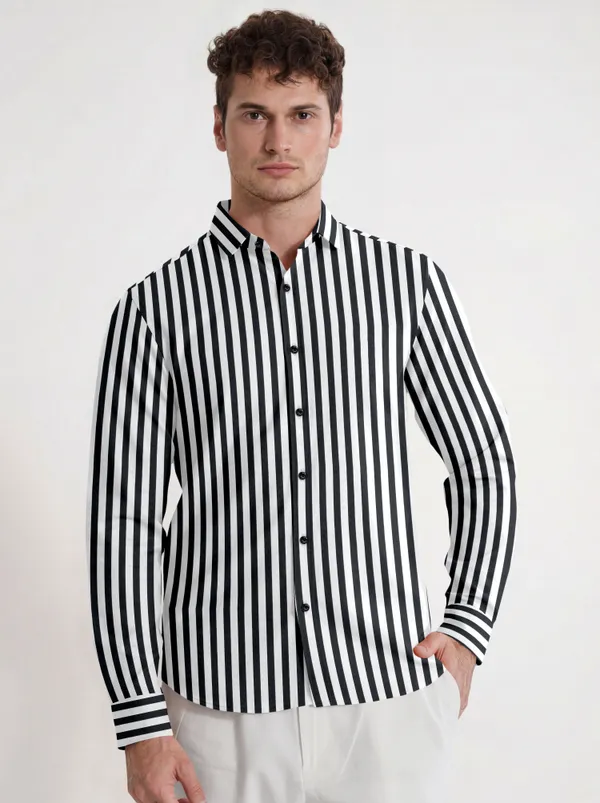 Black_And_White_Cotton_Blend_Striped_Full_Sleeve_Shirt_For_Men
