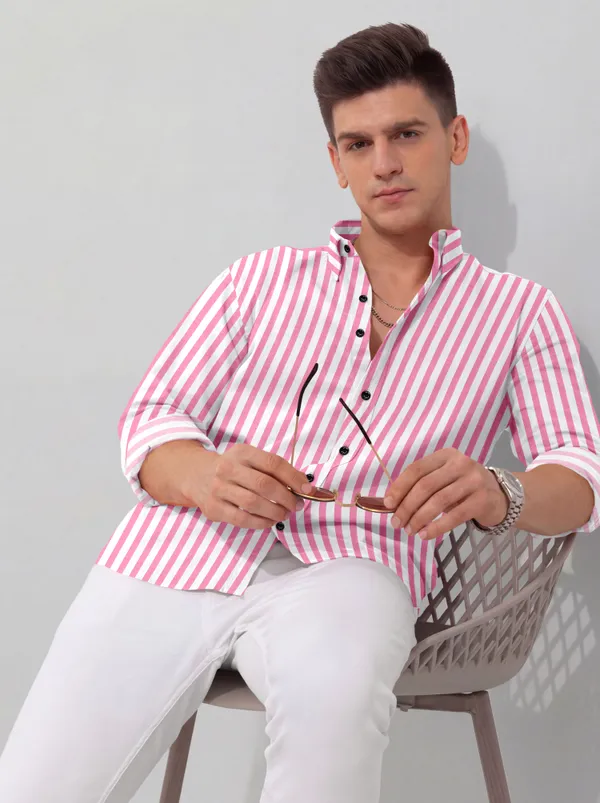 Pink_And_White_Cotton_Blend_Striped_Full_Sleeve_Shirt_For_Men