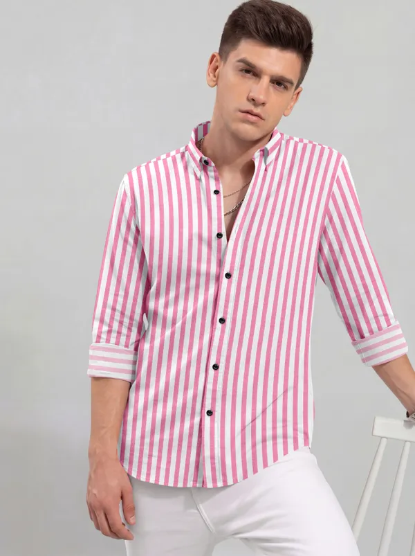 Pink_And_White_Cotton_Blend_Striped_Full_Sleeve_Shirt_For_Men