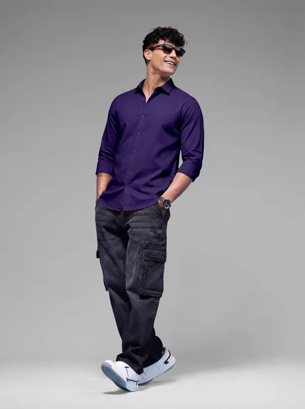 Violet_Cotton_Casual_Solid_Full_Sleeve_Shirt_For_Men