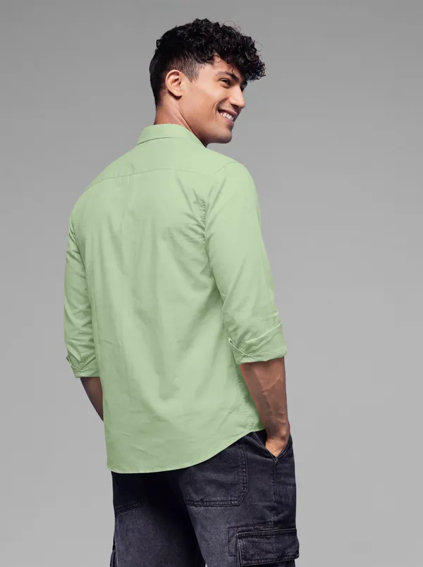 Light_Green_Cotton_Casual_Solid_Full_Sleeve_Shirt_For_Men