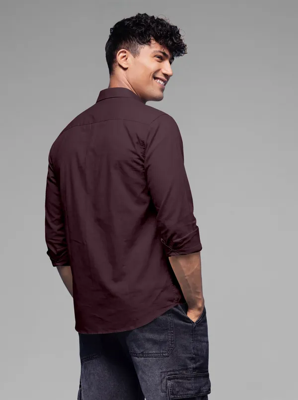 Deep_Maroon_Cotton_Casual_Solid_Full_Sleeve_Shirt_For_Men
