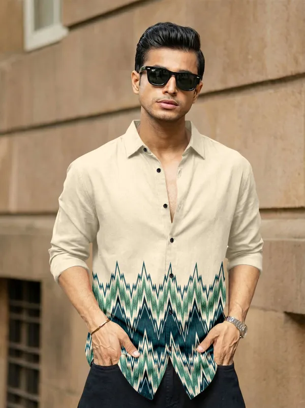Cream_Cotton_Blend_Graphic_Print_Full_Sleeve_Shirt_For_Men